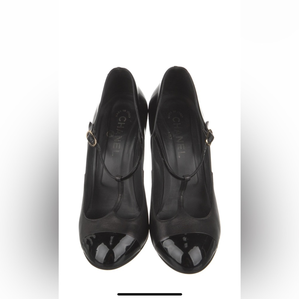 Chanel black t-strap pumps, IT 39.5C